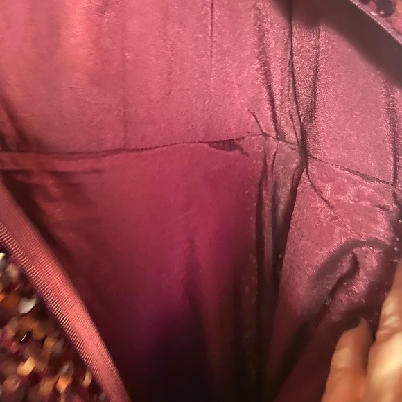 Wayf burgundy sequined the Savannah blouson evening Dress ladies xs extra small - Picture 4 of 12